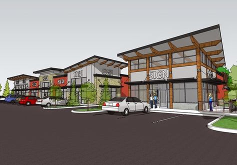 Inland Northwest Business Watch: New shopping center in the works ... Retail Tycoon 2, Shopping Center Architecture, Site Work, Plaza Design, Shopping Mall Architecture, Retail Architecture, Street Mall, Resort Architecture, Places Worth Visiting