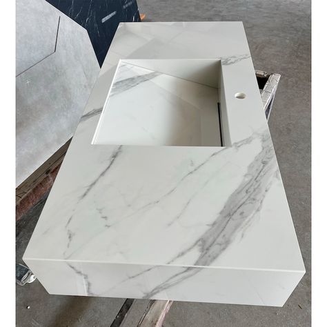 Custom Extra Statuario Porcelain Sink, Custom Bathroom Countertop, Kitchen Sink, Marble Look Sink Basin, Stone Vessel Sink, Vanity Top Sink - Etsy UK Large Basin Bathroom Sink, Marble Vessel Sink Bathroom, Stone Sink Vanity, Quartz Sink Bathroom, Rectangle Sink Bathroom, Powder Room Sink Ideas, Quartz Bathroom Sink, Stone Vanity Bathroom, Quartz Sink Kitchen