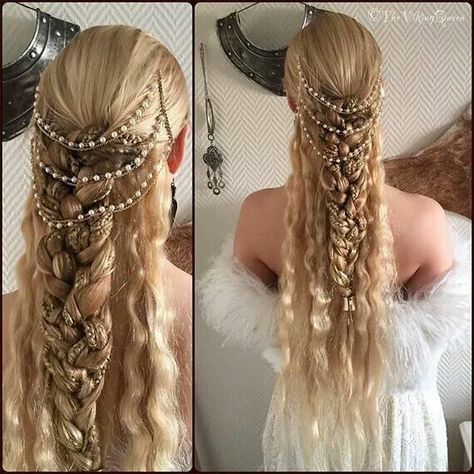 Elven Hairstyles, Medieval Hairstyles, Viking Hair, Fantasy Hair, Medieval Fashion, House Of The Dragon, Aesthetic Hair, Hair Designs, Prom Hair