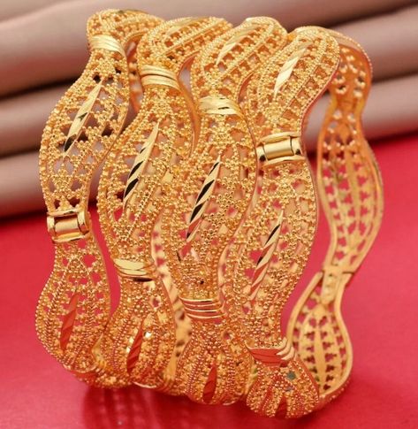 Dubai Gold Bangles, Gold Plated Bangles, Bangle Set, Gold Bangles, Gold Filled, Unique Style, 18k Gold, Gold Plate, Bangles