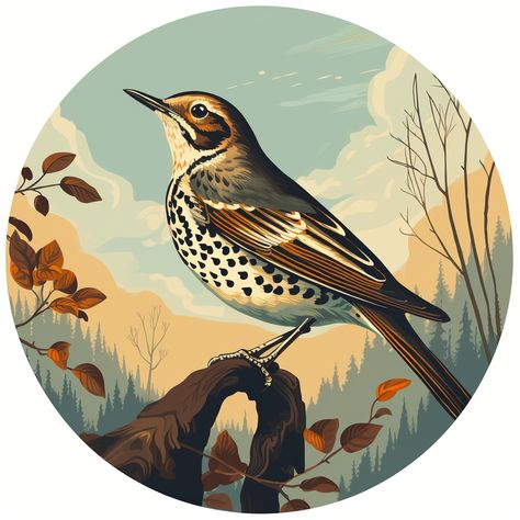 Bring a touch of nature to your home or office with our vintage wood thrush illustration 🐦🌲! Perfect for wildlife admirers looking to capture the beauty of Washington DC 🗽. 💯 Add a touch of style to your decor 🤩. Looking Down Illustration, Ink Reference, Mountain Illustration, Birds Art, Nature And Wildlife, Sparrows, Nature Illustration, Small Birds, Robins