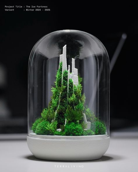 ❄️ Inspired by the natural formation of a six-sided ice crystal, the Ice Fortress: Winter 2024 & 2025 Edition is a moss sculpture that takes form through generative design and parametric modelling. Remastered and refined from our lab and design studio with a 3D-printed base, it is a team effort made possible by bridging our contemporary art, science, and technological experience. #terraliving #terrarium #winter #moss #icefortress #parametric #preservedmoss Moss Sculpture, Ice Fortress, Generative Design, Art Science, Preserved Moss, Ice Crystals, Team Effort, Winter 2024, The Ice