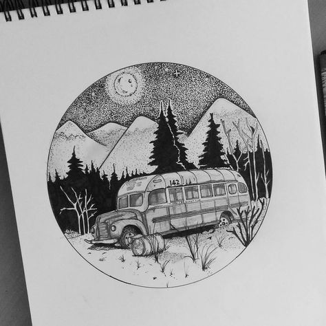 Into The Wild tattoo Pencil Tattoo, Movie Tattoos, Wild Art, Wild Tattoo, Drawing Tattoo, Tattoo Sketch, Desenho Tattoo, Pen Sketch, Art Pencil