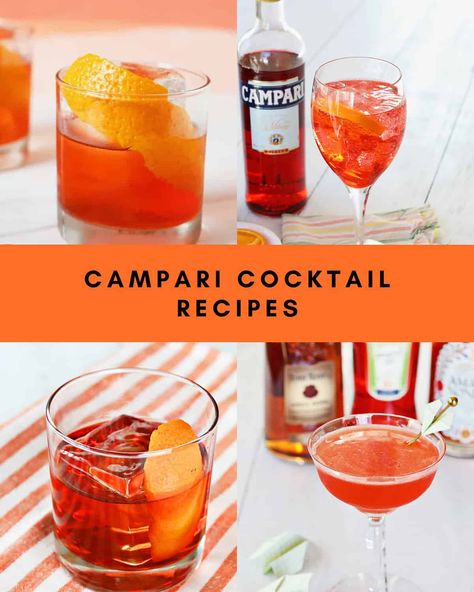 Campari Cocktails Campari Drinks, Paper Plane Cocktail, Campari Cocktail, Campari Spritz, Boulevardier Cocktail, Cider Cocktail Recipes, Campari Cocktails, Fruit Garnish, Italian Liqueur