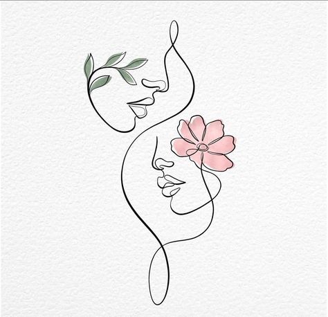 Healing Art Drawing, One Line Drawing Face, Self Love Line Art, Single Line Tattoo, Gemini Tattoo, Line Art Tattoos, Line Art Design, Spine Tattoos, Art Tattoos