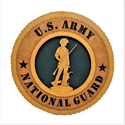 Beautifully precise laser cut wood Military Branch: Army National Guard | Wood Art USA Army Wall Decor in Brown, Size 11.5 H x 12.0 W x 1.0 D in | Wayfair | Home Decor Usa Army, Usa Military, Military Branches, Army National Guard, Accent Wall Decor, National Guard, Wood Wall Decor, Laser Cut Wood, Wood Wood