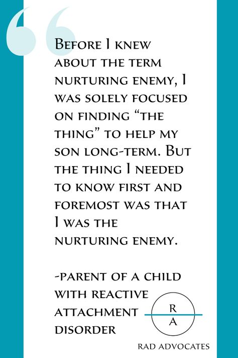 The first thing to understand is that the more you try to nurture and love kids with RAD, the more they'll push you away as the primary caregiver. Once you understand that and how to respond to it (which, in all honesty, is incredibly difficult), you'll have a better chance to help reduce the acting-out behaviors. It's counterintuitive to everything we understand about parenting. Read more from, "What It Feels Like to be the Nurturing Enemy to a Child with Reactive Attachment Disorder." Reactive Attachment Disorder Quotes, Attachment Disorder, Reactive Attachment Disorder, Disorder Quotes, Parenting Techniques, Fostering Children, Adopting A Child, I Need To Know, Her. Book