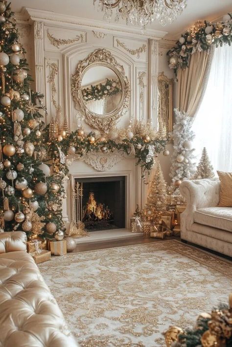 Luxe Christmas Aesthetic, Rich Christmas Aesthetic, Christmas Aesthetic Ideas, A Royal Christmas, Christmas Lounge, Christ Is Born, Luxury Christmas Decor, Glam Christmas Decor, Christmas Delights