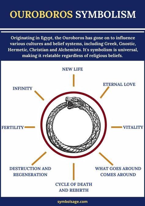 The Ouroboros is an ancient symbol with many variations. Here's what it means. Ouroboros Meaning, The Ouroboros, Ouroboros Tattoo, Mystical Symbols, Greek Myth, Symbols And Meanings, Ancient Knowledge, Snake Tattoo, Ancient Symbols