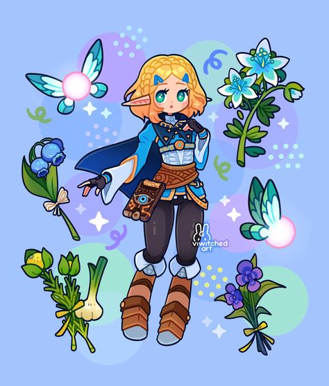 Zelda Legend Of Zelda, Fairy Legend Of Zelda, Cute Zelda Art, Cute Nintendo Art, Zelda Flowers, The Legend Of Zelda Fanart, Cute Zelda, Zelda Fairy, Zelda Fan Art