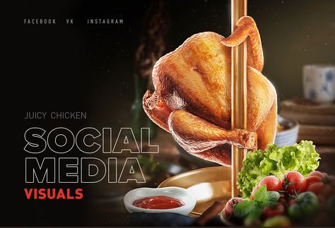 Chicken Social Media Visuals on Behance Chicken Social Media, Chicken Brands, Chicken Poster, Meat Store, Chicken Shop, Food Art Photography, Meat Shop, Painting Creative, Creative Advertising Design