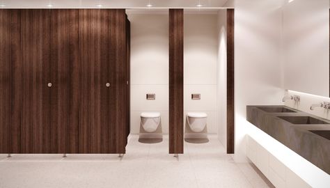 Toilet Lighting, Restroom Ideas, Toilet Cubicle, School Bathroom, Restroom Design, Public Toilet, Industrial Inspiration, Public Bath, Public Restroom