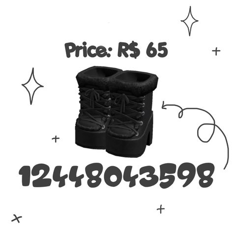 Shoe Codes, Roblox Accessories, Boots Code, Roblox Code, Short Black Boots, Roblox Codes, Black Boots, Berry, Coding