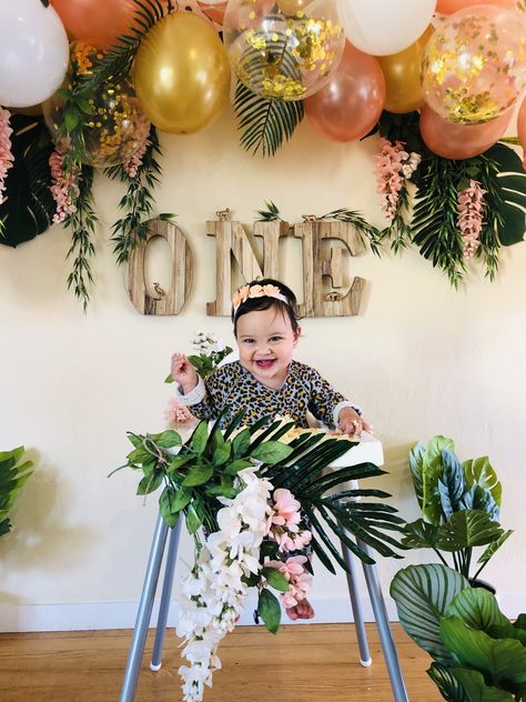 First birthday Island First Birthday Party, First Birthday Hawaiian Theme, Aloha First Birthday Party, 1st Luau Birthday Party, Luau First Birthday Girl, Tropical First Birthday Party, Tropical First Birthday, Luau First Birthday, 1st Birthday Luau