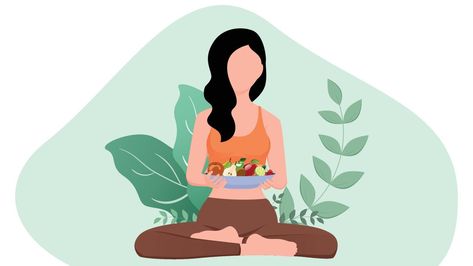 young woman holding bowl of healthy fruits flat character vector illustration on white background Nature Spirituality, Woman Meditating, Flat Character, Fruit Vector, Minimalist Icons, Food Illustration Art, Character Vector, Being Human, Fruit Illustration