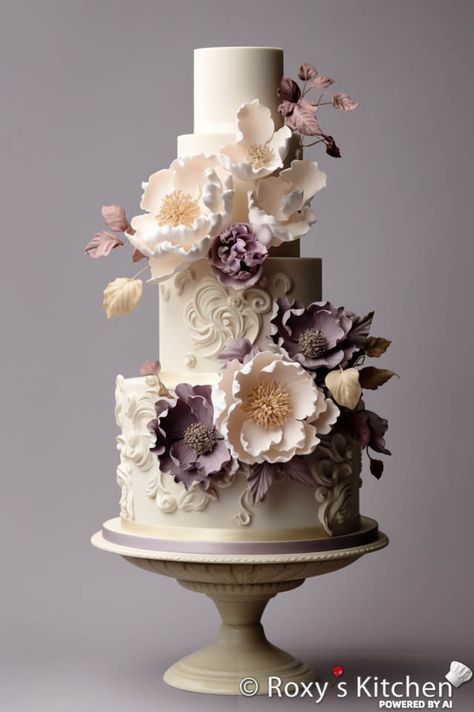 15 Elegant Cakes with Peonies - Roxy's Kitchen Wedding Cakes With Peonies, Unique Wedding Cakes Elegant Romantic, Cake Designs Elegant, Glamorous Wedding Cakes, Wedding Cake Designs Elegant, 75 Birthday Cake, Lotus Cake, Valentine Cakes, Anniversary Images