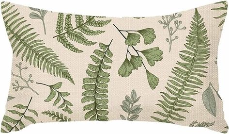 Amazon.com: IBILIU Throw Pillow Covers Green Leaf Floral in Vintage Style Leaves and Herbs Botanical Boxwood Seeded Eucalyptus Fern Maidenhair Pillow Case 12x20 Inches : Home & Kitchen Seeded Eucalyptus, Rectangle Pillow, Cute Pillows, Decorative Throw Pillow Covers, Changing Wall Color, Perfect Pillow, Vintage Botanical, Throw Pillow Cases, Green Leaf