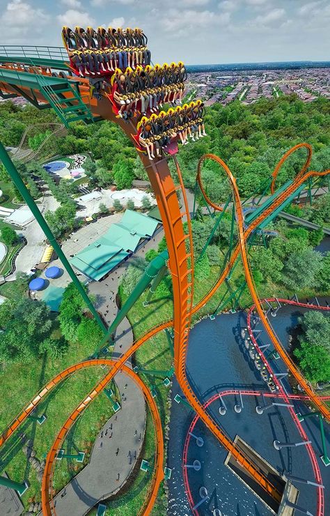 Yukon Striker: The World's Fastest Roller Coaster | Reader's Digest Scary Roller Coasters, Crazy Roller Coaster, Canadas Wonderland, Theme Parks Rides, House Exterior Colors, Amusement Park Rides, Carnival Rides, Modern House Exterior Design, Exterior Wall Design