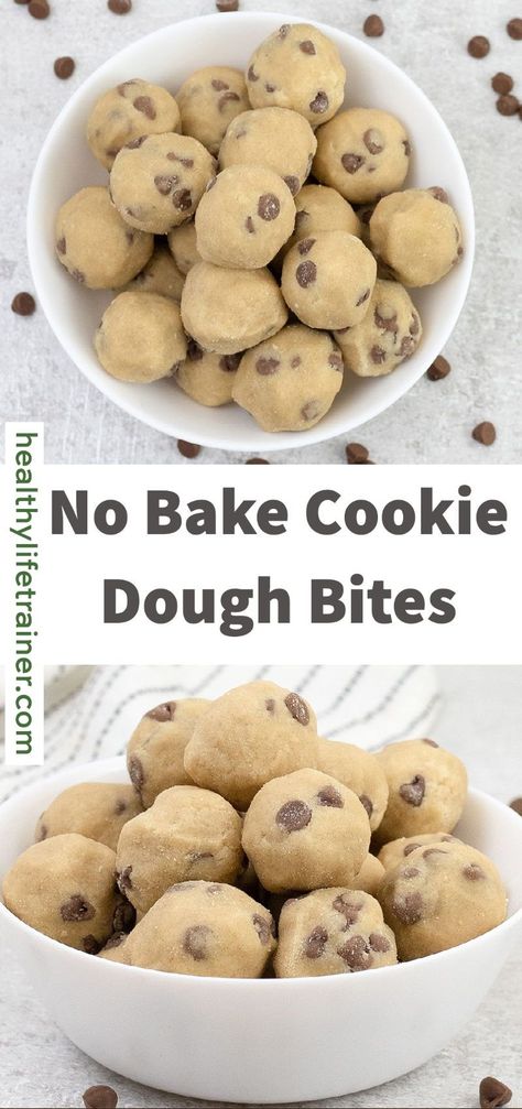 Pillsbury Cookie Dough Recipes, Cookie Dough Bites No Bake, Edible Cookie Dough Recipe For One, No Bake Cookie Dough Bites, Simple Cookie Dough Recipe, Edible Cookie Dough Bites, Bake Snacks, Easy Cookie Dough, 4 Ingredient Cookies