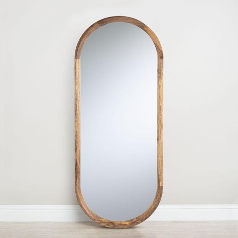 Oblong Natural Wood Full Length Mirror | World Market Oblong Mirror Ideas, Wood Full Length Mirror, Curved Mirror, Mirror Hanging, Wood Framed Mirror, Hanging Wall Mirror, Wooden Mirror, Cost Plus World Market, Length Mirror