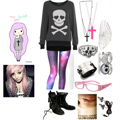 Galaxy Leggings Outfit, Cute Emo Outfits, Pastel Goth Outfits, Scene Goth, Goth Outfit, Galaxy Leggings, Scene Outfits, Punk Scene