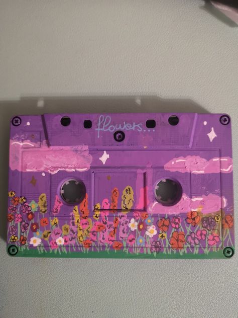 Aesthetic flowers cassette tape, painted with paint markers. Aesthetic Cassette, Aesthetic Flowers, Vhs Tape, Cassette Tape, Paint Markers, Cassette Tapes, Aesthetic Art, Markers, Paint