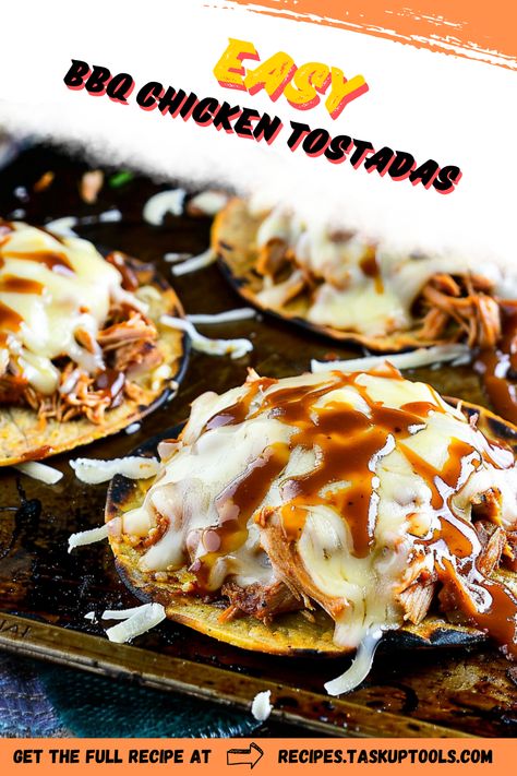 Savor the flavors of summer with these Easy BBQ Chicken Tostadas! This quick and delicious recipe combines tender BBQ chicken with crispy tostadas, topped with fresh veggies and a zesty sauce for a mouthwatering meal. Perfect for weeknight dinners, game day snacks, or casual gatherings, these tostadas are not only simple to make but also versatile. Explore creative variations, and serve them as a crowd-pleasing appetizer or a fun main dish that everyone will love. Pin this recipe for an Tostada Toppings, Chicken Tostada Recipes, Bbq Chicken Tostadas, Best Bbq Chicken, Simply Shredded, Tostada Recipes, Easy Bbq Chicken, Quick Family Dinners, Chicken Tostadas