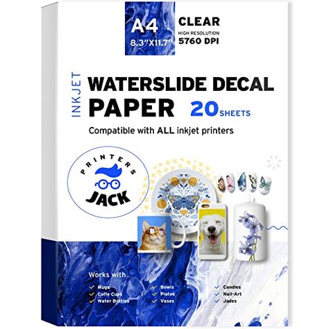 Inkjet Waterslide Decal Paper, Water Transfer Paper, Waterslide Decal Paper, Waterslide Paper, Decal Paper, Candle Plate, Diy Tumblers, Water Slide, Inkjet Printing