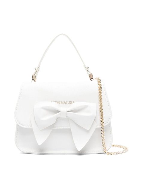 white faux leather bow detailing gold-tone hardware single top handle detachable shoulder strap foldover top with magnetic fastening full lining Cute White Purse, Bow Purse, My Style Bags, Purse White, Birthday Fits, White Shoulder Bag, White Purse, Bow Bag, Bag Mockup