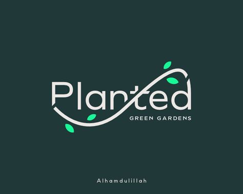 Planted - Wordmark Logo Eco Logo Design, Logo Design App, Nature Logo Design, Plant Logos, Typographic Logo Design, Eco Logo, T Shirt Logo Design, Startup Logo, Elegant Logo Design