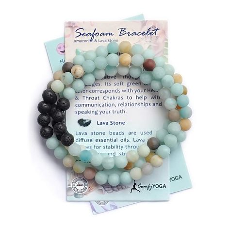 PRICES MAY VARY. "Seafoam” Aromatherapy Wrap Bracelet (Matte Amazonite and Lava Stones): Add a few drops of your favorite essential oil (not included) to the porous Lava stones, let dry, refresh every 1-3 days. Surprise your loved ones with this fine piece of aroma jewelry – USA handmade! USA Handmade: All our diffuser bracelets (wrap bracelets) are handmade in the USA with love! As a small women owned and led business we love to lift other women up! We exclusively use the highest quality stones Essential Oil Bracelet, Aromatherapy Bracelet, Oil Diffuser Bracelet, Lava Stone Bracelet, Lava Bracelet, Women's Jewelry Sets, Diffuser Bracelets, Crystal Beads Bracelet, Yoga Jewelry