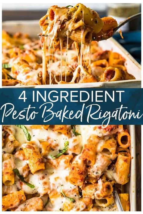 This baked rigatoni recipe is perfect for a quick and easy weeknight meal. Simple and easy to make with just 4 ingredients, this dish is on the table in just 30 minutes. Packed full of flavor and a great comfort food dinner that the whole family will love. Rigatoni Recipes Easy, Baked Rigatoni Recipe, Rigatoni Recipe, Rigatoni Recipes, Baked Rigatoni, Freezable Meals, Rigatoni Pasta, Comfort Food Recipes Dinners, Tasty Pasta