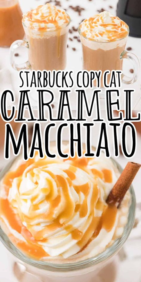 Starbucks Caramel Macchiato Recipe, Iced Caramel Macchiato Starbucks, Homemade Caramel Macchiato, Starbucks Caramel Macchiato, Caramel Macchiato Starbucks, Flavored Coffee Recipes, Caramel Macchiato Recipe, Coffee Recipes Hot, Macchiato Recipe