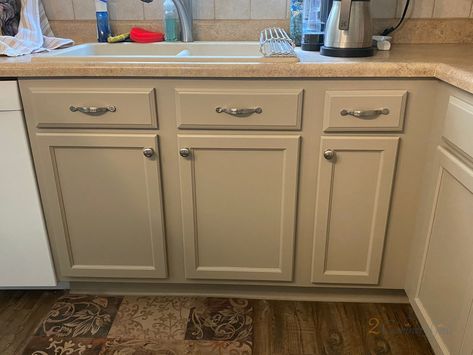 Mega Greige Kitchen Mega Greige Kitchen Cabinets, Sw Mega Greige Cabinets, Greige Kitchen Ideas, Greige Cabinets, Sherwin Williams Perfect Greige, Sherwin Williams Greige, Greige Kitchen Cabinets, Mega Greige, Perfect Greige