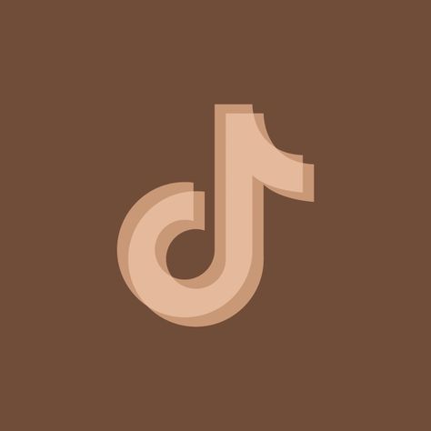 Brown Ios Icons, Brown Aesthetic Iphone, Pink And Brown Aesthetic, Aesthetic Icons Iphone, Brown Tiktok, Aesthetic Iphone Icons, App Icon Brown, Tiktok App Icon, Brown Ios