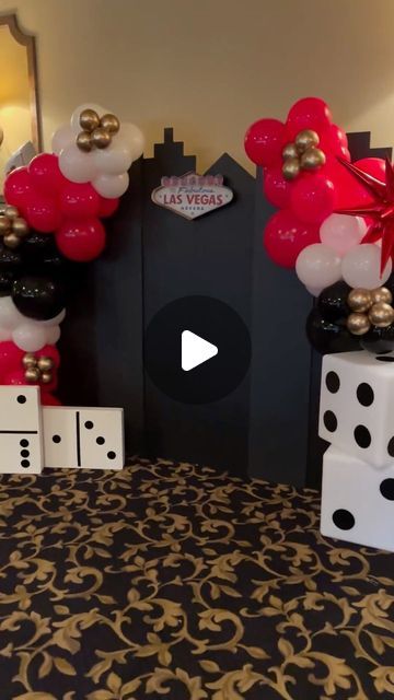 Custom Items/Event Decor/Balloons on Instagram: "Happy to have collaborated with @tieabowrentals to be apart of this amazing casino night fundraiser supporting our town’s children and their education. Thank you @lfeducationfoundation 😊 .  .  .  .  #njpartydecor #balloondecor #partyideas #partyinspo #njeventplanner #party #trending #create #craftymomma #craftlife #events #diy #supportsmallbusiness #shopsmallbusiness #shoplocal #share #njevents #fundraising #fundraisingevent #education #casinonight" Casino Night Decorations Diy, Casino Night Fundraiser Ideas, Decor Balloons, Casino Night Fundraiser, Casino Theme Party Decorations, Casino Night Party, 65th Birthday, Our Town, Casino Night