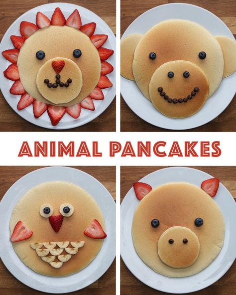 Animal Pancakes | Animal Pancakes Animal Pancakes, Kids Pancakes, Sommer Mad, Pancakes Breakfast, Food Art For Kids, Decorações Com Comidas, Snacks Für Party, Fun Kids Food, Like Animals