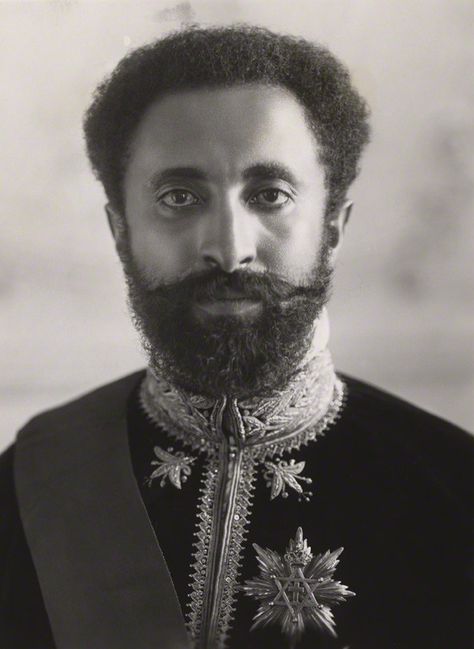 1930 – Haile Selassie is crowned emperor of Ethiopia. | Haile Selassie I, Emperor of Ethiopia, by Bassano Ltd, circa 1930 ... Emperor Salassie, Halie Selassie, Massai Warrior, Ethiopia History, Haile Selassie Rastafari, Emperor Haile Selassie, Rastafari Art, Ethiopian History, African History Facts