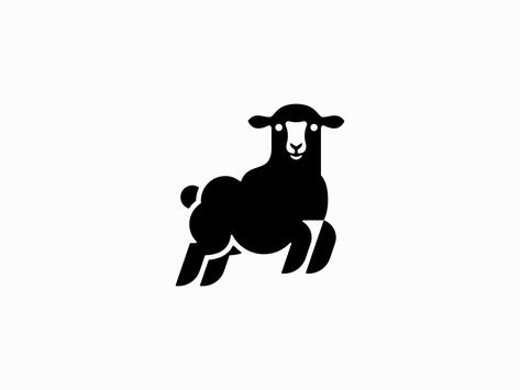 Sheep Logo by Lucian Radu on Dribbble Lamb Outline, Sheep Logo Design, Vet Logo, Sheep Logo, St Logo, Sheep Design, Vet Med, Sports Logos, Arrow Design