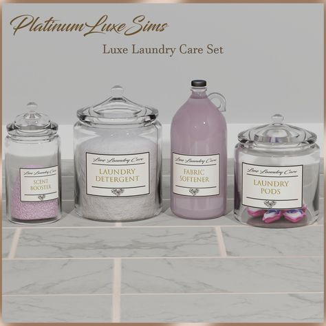 Luxe Laundry Care Set - The Sims 4 Build / Buy - CurseForge Laundry Mod Sims 4, Sims 4 Cc House Clutter, Sims 4 Cc Cleaning Supplies, Sims 4 Cc Build Mode Items, Luxe Laundry, Sims 4 Kitchen, Sims 4 Traits, Sims 4 Cas Mods, The Sims 4 Pc