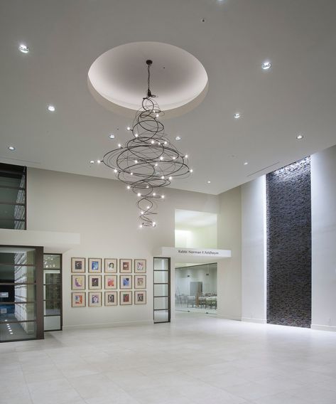 Temple Emanu-El, Redlands, CA Lighting High Ceiling, Large Chandelier High Ceilings, High Ceiling Entryway, Modern Chandelier Foyer, Entryway Chandelier, Mid Century Modern Chandelier, Foyer Chandelier, Large Pendant Lighting, Foyer Lighting