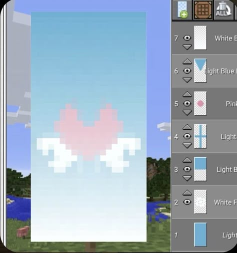 ⚠️not mine!!⚠️ Minecraft Cool, Cool Minecraft Banners, Mc Banner, Minecraft Banner Patterns, Minecraft Decoration, Rumah Minecraft Sederhana, Minecraft Banner, Minecraft Banner Designs, Bangunan Minecraft