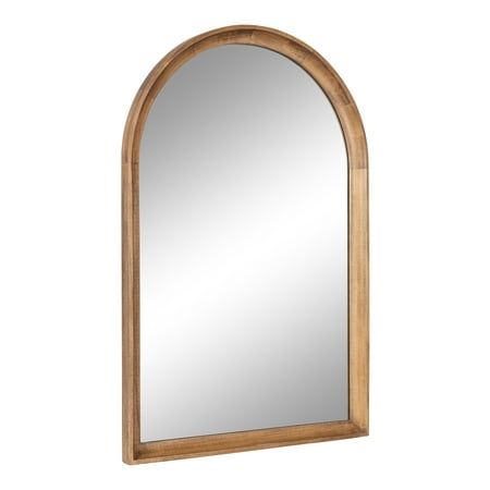 This mirror is perfect for unleashing your inner decorator and transforming your space with a modern transitional look. The Hatherleigh was designed with robust natural wood, providing high-quality durability, a lovely woodgrain, and a charming, rustic brown finish. The classic arch shape is perfect for introducing soft geometry to your space while maintaining a squared-off base for structure and uniformity. Its overall dimensions are 24 inches wide by 1.5 inches deep by 36 inches tall, creating Wooden Wall Mirror, Wood Arch, Brown Mirror, Arched Mirror, Arch Mirror, Wood Wall Mirror, Wooden Mirror, Modern Transitional, Natural Wood Finish