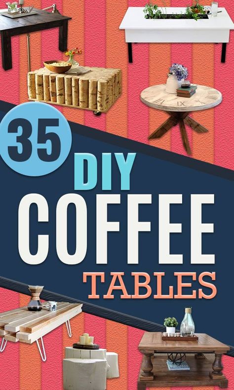 DIY Coffee Tables - Easy Do It Yourself Furniture Ideas for The Living Room Table - Cool Projects for Making a Coffee Table With Crates, Boxes, Stone, Industrial Pipe, Tile, Pallets, Old Doors, Windows and Repurposed Wood Planks - Rustic Farmhouse Home Decor, Modern Decorating Ideas, Simply Shabby Chic and All White Looks for Minimalist Interiors #coffeetables #diy #homedecor #diyhomedecor http://diyjoy.com/diy-coffee-table-ideas Repurpose Coffee Table, Modern Decorating Ideas, Coffee Tables Diy, Make A Coffee Table, Mirror Diy Projects, Diy Coffee Tables, Door Coffee Tables, Modern Decorating, Cool Projects