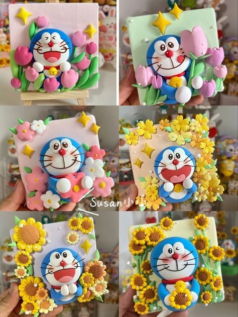 Clay Crafts For Kids, Polymer Clay Flower Jewelry, Tanah Liat, Clay Diy Projects, Polymer Clay Diy, Cute Polymer Clay, Polymer Clay Dolls, Art Dolls Handmade, Cute Clay