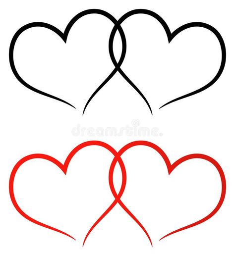 Red and black two hearts clip art. Simple illustration of red and black two hearts clip art on white background vector illustration Heart Vector Design, Love Heart Drawing, Hearts Clip Art, Love Heart Tattoo, Flash Tats, Red Heart Tattoos, Kid Name Tattoo, Lettering Styles Alphabet, Heart Clip Art