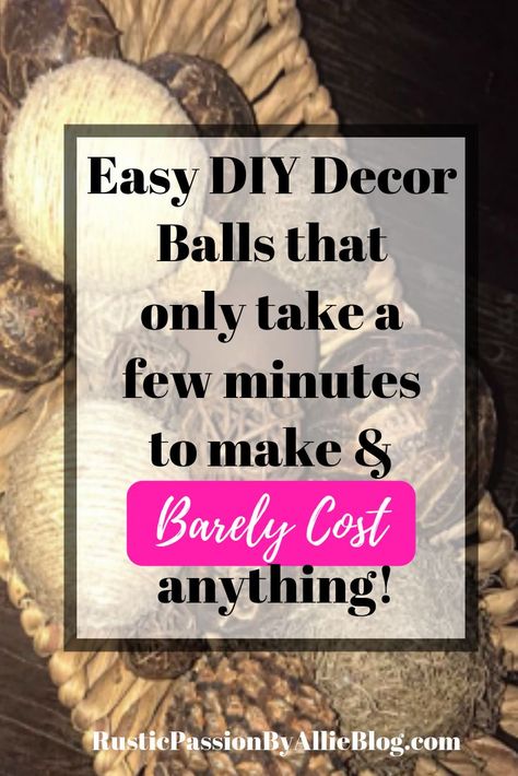 I love decor balls that you can put in a tray or bowl as a centerpiece for your kitchen table or coffee table. Learn how to make these cute and easy dollar store moss balls. They look adorable and are the perfect rustic centerpiece. #diymossballs #diydecorballs #diydollarstorecrafts #mossballs Decorative Balls In Bowl Centerpieces, Decorative Balls In Bowl, Diy Map Decor, Decor Balls, Rustic Design Style, Country Decor Diy, Diy Map, Rustic Centerpiece, Kitchen Table Centerpiece