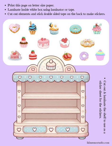 If you love organizing, packing or putting things in place because it makes you feel productive, then you will love everything here! On this page, you will find fun printables that you can turn into sticker sheets and play ‘pretend organize’ to your heart’s content. Donuts Printable, Decorate Your Own Cake, Donut Printable, Sticker Activity, Cake Donut, Play Pretend, Kawaii Diy, Fun Printables, Make Your Own Stickers