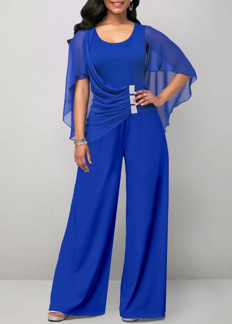 ROTITA Asymmetry Royal Blue Long Scoop Neck Jumpsuit | Rotita.com - USD $35.98 Jumpsuits For Women Plus Size, Plus Size Jumpsuit Wedding, Blue Jumpsuit Outfit, Jumpsuit Outfit Wedding, Classy Jumpsuit Outfits, Wedding Guest Outfits, Classy Jumpsuit, Long Jumpsuit, Blue Jumpsuit