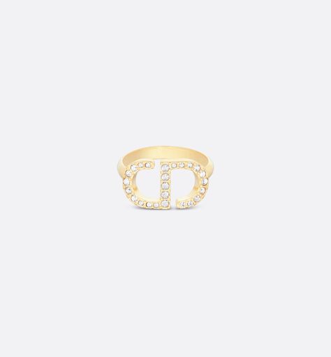 Petit CD Ring Gold-Finish Metal and Silver-Tone Crystals | DIOR Dior Jewelry Ring, Christian Dior Couture, Dior Jewelry, Dior Couture, Dior Ring, Jewelry Ring, The Ring, Gold Finish, Christian Dior